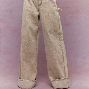 Wide Leg khaki Women's Jeans